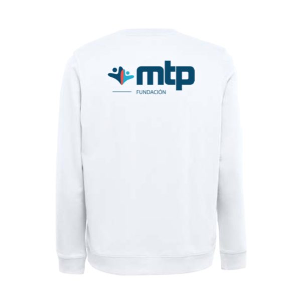 Sudadera de algodón con tres botones en color gris claro con logotipo de la Fundación MTP