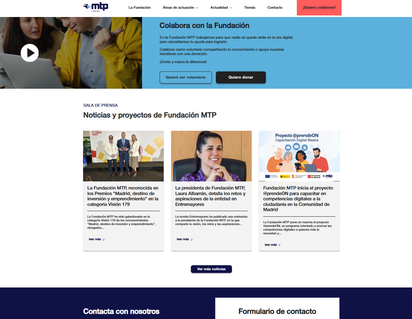 Nueva web Fundación MTP 